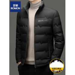 羅矇羽絨服男2025新款春秋季商務休閒高檔立領外套男士百搭上衣