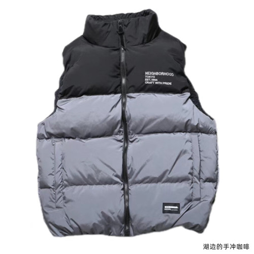 盔清 拼色刺綉款日潮羽絨馬甲 有可能微瑕做工一般對得起