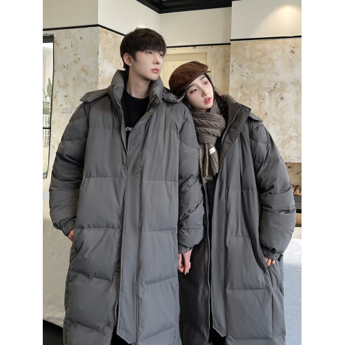 冬季過膝超長款羽絨服女男中戯外套情侶款灰色白鴨絨藝考極寒抗風 冬季過膝超長款羽絨服女男中戯外套情侶款灰色白鴨絨藝考極寒抗風