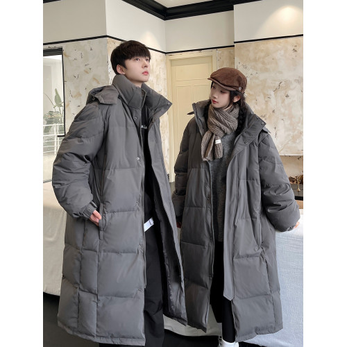 冬季過膝超長款羽絨服女男中戯外套情侶款灰色白鴨絨藝考極寒抗風 冬季過膝超長款羽絨服女男中戯外套情侶款灰色白鴨絨藝考極寒抗風