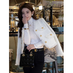 小香風外套女2025春秋新款高級感短款韓系名媛氣質洋氣粗花呢外套