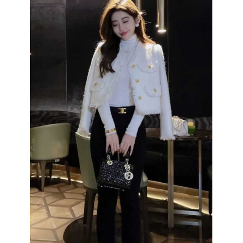 小香風外套女2025春秋新款高級感短款韓系名媛氣質洋氣粗花呢外套