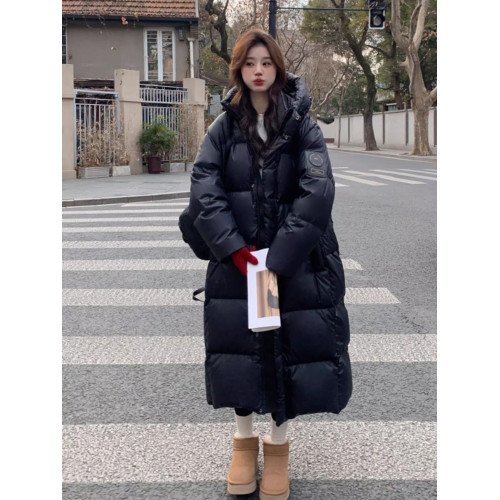 雅鹿黑金羽絨服女冬季2025新款韓版連帽寬松過膝加厚保暖長款外套 雅鹿黑金羽絨服女冬季2025新款韓版連帽寬松過膝加厚保暖長款外套