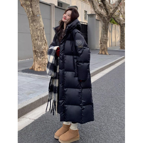 雅鹿黑金羽絨服女冬季2025新款韓版連帽寬松過膝加厚保暖長款外套 雅鹿黑金羽絨服女冬季2025新款韓版連帽寬松過膝加厚保暖長款外套