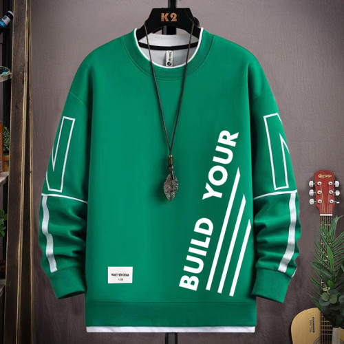 男士衛衣春秋潮牌寬松濶版字母印花長袖t恤男生秋季百搭休閒外套 男士衛衣春秋潮牌寬松濶版字母印花長袖t恤男生秋季百搭休閒外套