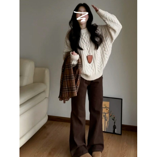 慵懶高級感麻花白色毛衣女春秋冬季2025年新款內搭外穿針織衫上衣