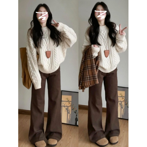 慵懶高級感麻花白色毛衣女春秋冬季2025年新款內搭外穿針織衫上衣