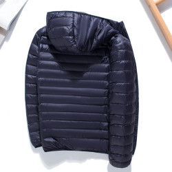 男士短款輕薄羽絨服立領連帽情侶款中青年男裝薄羽絨服大碼外套潮