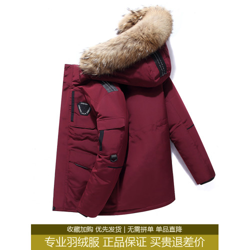 加厚羽絨服男士短款2025冬季新款潮流工裝連帽毛領保暖白鴨絨外套 加厚羽絨服男士短款2025冬季新款潮流工裝連帽毛領保暖白鴨絨外套