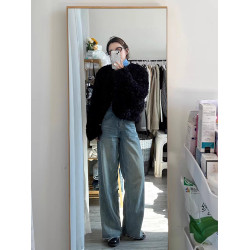 黑色羊羔毛外套女冬季新款卷卷毛高級感軟糯加厚保暖毛絨短款上衣