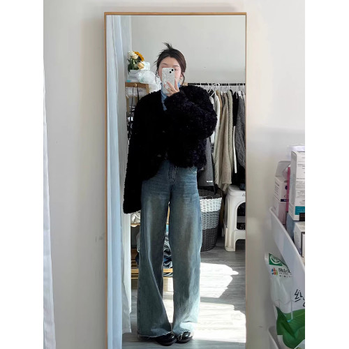 黑色羊羔毛外套女冬季新款卷卷毛高級感軟糯加厚保暖毛絨短款上衣 黑色羊羔毛外套女冬季新款卷卷毛高級感軟糯加厚保暖毛絨短款上衣