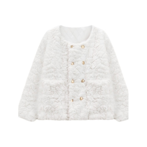 小香風羊羔毛外套女2025冬新款小個子寬松軟糯風白色毛毛上衣棉服 小香風羊羔毛外套女2025冬新款小個子寬松軟糯風白色毛毛上衣棉服