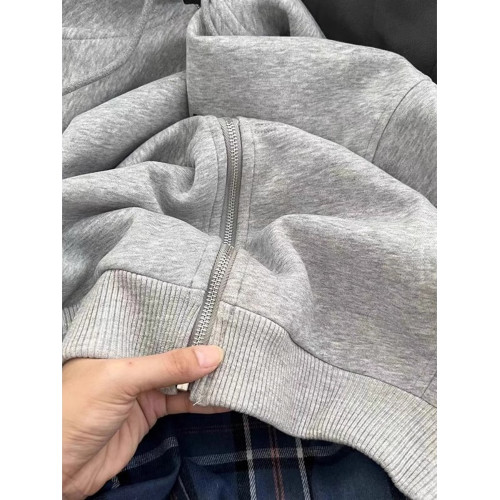 美式復古假兩件格子連帽衛衣男女秋冬設計感加絨加厚刺綉外套上衣 美式復古假兩件格子連帽衛衣男女秋冬設計感加絨加厚刺綉外套上衣