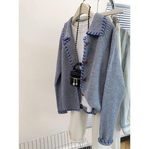 灰色翻領羊毛毛衣外套女早秋春秋新款外穿高級感慵懶針織開衫上衣 灰色翻領羊毛毛衣外套女早秋春秋新款外穿高級感慵懶針織開衫上衣