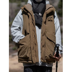 日系CityBoy工裝馬甲山系復古夾棉背心冬季保暖羽絨棉服外套男ins