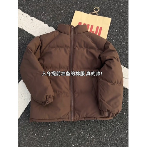 美拉德咖色短款羽絨棉服男款冬季加厚保暖麵包服美式立領棉衣外套 美拉德咖色短款羽絨棉服男款冬季加厚保暖麵包服美式立領棉衣外套