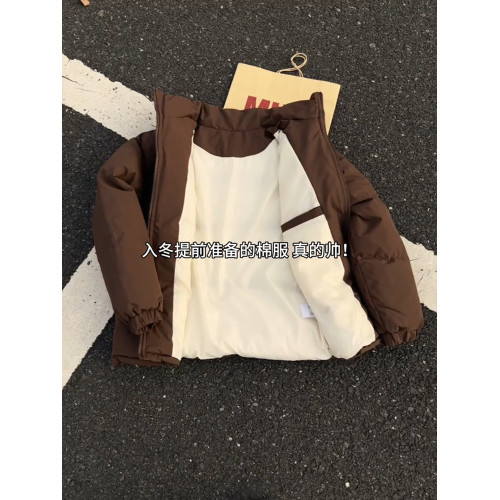 美拉德咖色短款羽絨棉服男款冬季加厚保暖麵包服美式立領棉衣外套 美拉德咖色短款羽絨棉服男款冬季加厚保暖麵包服美式立領棉衣外套