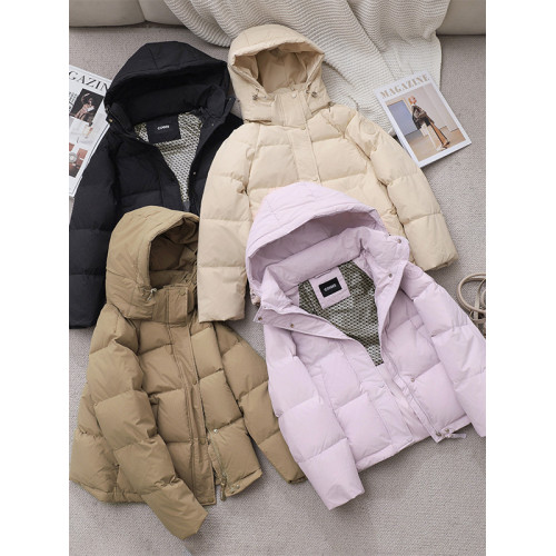 白鵞絨羽絨服女寬鬆連帽2025新款韓版顯瘦保暖加厚大鵞冬裝外套潮