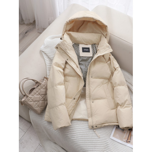 白鵞絨羽絨服女寬鬆連帽2025新款韓版顯瘦保暖加厚大鵞冬裝外套潮