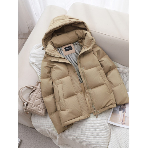 白鵞絨羽絨服女寬鬆連帽2025新款韓版顯瘦保暖加厚大鵞冬裝外套潮