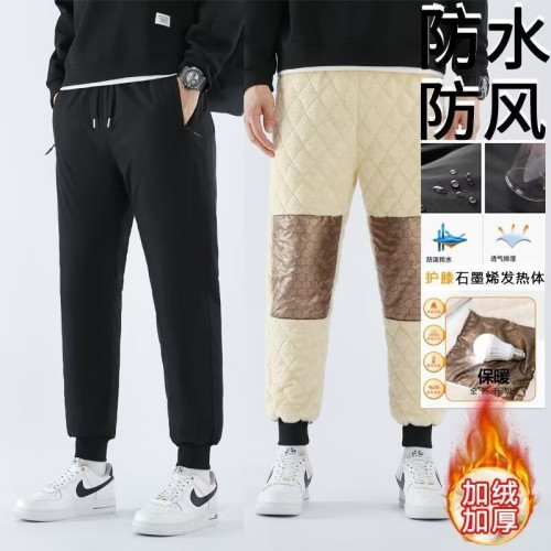 冬季超厚三層防風防水男女大碼加厚加絨保暖石墨烯護膝休閒棉褲女 冬季超厚三層防風防水男女大碼加厚加絨保暖石墨烯護膝休閒棉褲女
