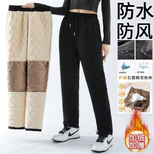 冬季超厚三層防風防水男女大碼加厚加絨保暖石墨烯護膝休閒棉褲女 冬季超厚三層防風防水男女大碼加厚加絨保暖石墨烯護膝休閒棉褲女