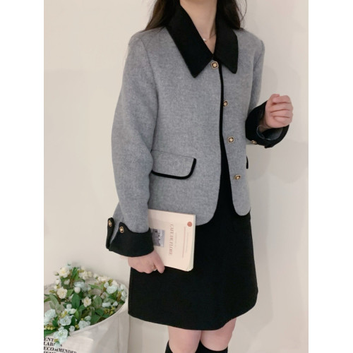 2025秋冬新款雙面毛呢大衣女短款小個子小香風設計感襯衫領小外套 2025秋冬新款雙面毛呢大衣女短款小個子小香風設計感襯衫領小外套
