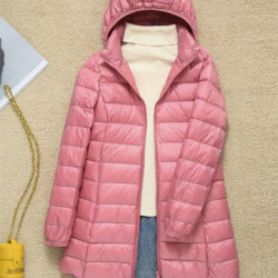 秋冬加肥加大碼輕薄羽絨服女中長款胖mm輕便外套200斤媽媽胖妹妹