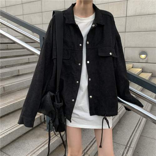 春秋2025新款bf風工裝外套女大碼胖mm寬松百搭燈芯絨長袖夾克上衣 春秋2025新款bf風工裝外套女大碼胖mm寬松百搭燈芯絨長袖夾克上衣