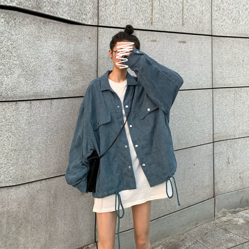 春秋2025新款bf風工裝外套女大碼胖mm寬松百搭燈芯絨長袖夾克上衣 春秋2025新款bf風工裝外套女大碼胖mm寬松百搭燈芯絨長袖夾克上衣