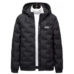 JEEP SPIRT吉普羽絨服男秋季加肥加大碼連帽外套胖子加厚保暖冬裝