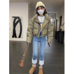 歐貨免洗PU皮短款羽絨服女2025冬季新款時尚加厚立領小個子麵包服