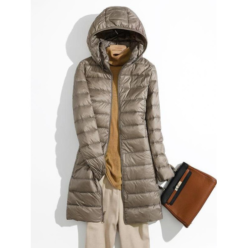 優品羽絨服女中長款修身顯瘦可脫卸帽輕便大碼薄外套冬季輕薄保暖 優品羽絨服女中長款修身顯瘦可脫卸帽輕便大碼薄外套冬季輕薄保暖