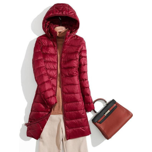 優品羽絨服女中長款修身顯瘦可脫卸帽輕便大碼薄外套冬季輕薄保暖 優品羽絨服女中長款修身顯瘦可脫卸帽輕便大碼薄外套冬季輕薄保暖