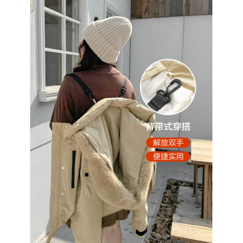 大碼女裝【巴恩風派克服】冬季大毛領保暖刺綉90白鴨絨羽絨服外套 大碼女裝【巴恩風派克服】冬季大毛領保暖刺綉90白鴨絨羽絨服外套