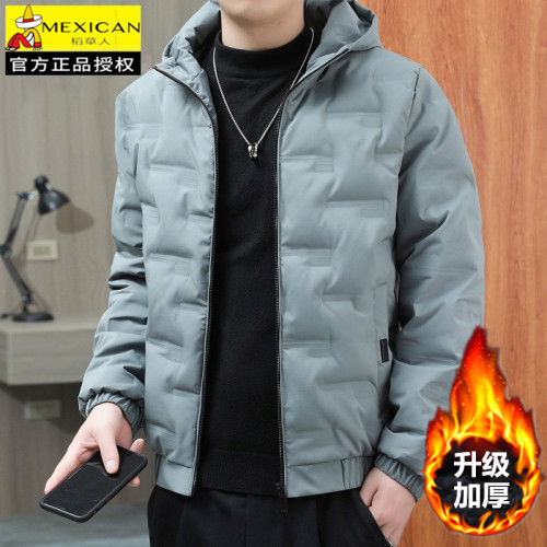 稻草人冬季羽絨服男士新款加厚保暖連帽棉衣外套防風麵包服棉服男