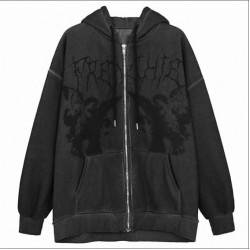 外套女秋冬2025年新款加絨加厚寬松開衫復古連帽日系上衣服潮ins