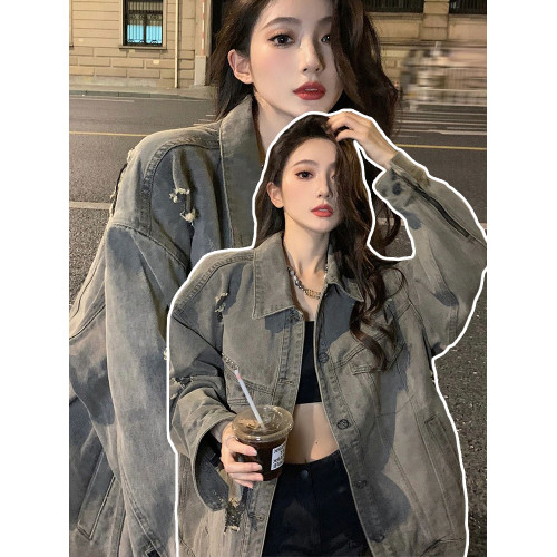 韓系開春情侶裝牛仔外套女2025早初秋季新款超火百搭復古夾克上衣 韓系開春情侶裝牛仔外套女2025早初秋季新款超火百搭復古夾克上衣