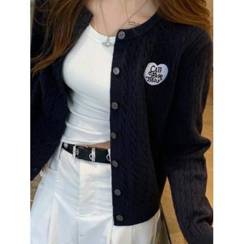 開衫外套女初秋2025年新款秋冬外搭灰色毛衣學院風針織衫短款上衣 開衫外套女初秋2025年新款秋冬外搭灰色毛衣學院風針織衫短款上衣