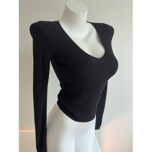 Bi入剛需款!含羊毛V領針織打底衫 女 修身顯瘦純色秋冬長袖上衣 Bi入剛需款!含羊毛V領針織打底衫 女 修身顯瘦純色秋冬長袖上衣