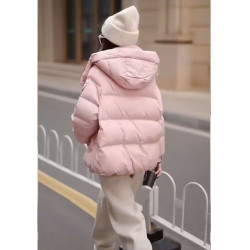 洋氣小香風羽絨棉棉服女秋冬裝多巴胺撞色輕薄白鴨絨加厚保暖外套