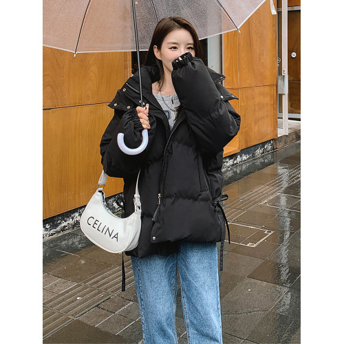 羽絨服女冬季2025新款加厚白鴨絨短款寬松連帽小個子時尚工裝外套 羽絨服女冬季2025新款加厚白鴨絨短款寬松連帽小個子時尚工裝外套