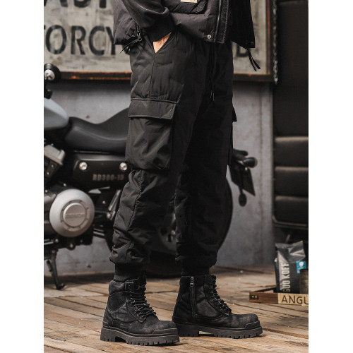 90鴨絨羽絨褲男款冬季加厚防寒外穿束腳工裝褲子女士潮牌休閒長褲 90鴨絨羽絨褲男款冬季加厚防寒外穿束腳工裝褲子女士潮牌休閒長褲