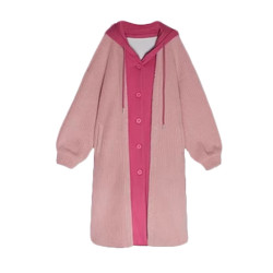 假兩件連帽棉服外套女裝冬季韓版2025新款設計感加絨加厚保暖大衣