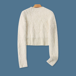 秋冬季女士毛衣圓領修身顯瘦高腰顯瘦洋氣百搭長袖保暖針織衫