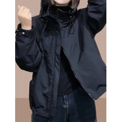 2025新款加絨獨特沖鋒衣外套女士歐貨爆款秋冬春秋款夾克上衣洋氣