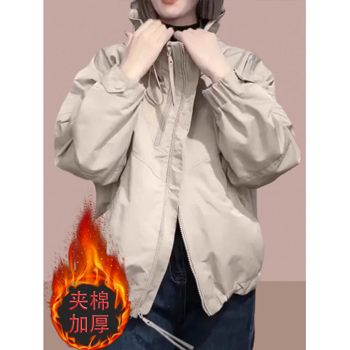 2025新款加絨獨特沖鋒衣外套女士歐貨爆款秋冬春秋款夾克上衣洋氣 2025新款加絨獨特沖鋒衣外套女士歐貨爆款秋冬春秋款夾克上衣洋氣