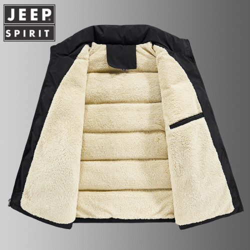 JEEP羊羔絨馬甲男款秋冬加絨厚保暖羽絨棉坎肩中老年外穿馬夾外套 JEEP羊羔絨馬甲男款秋冬加絨厚保暖羽絨棉坎肩中老年外穿馬夾外套