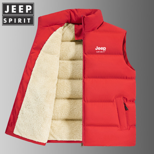 JEEP羊羔絨馬甲男款秋冬加絨厚保暖羽絨棉坎肩中老年外穿馬夾外套 JEEP羊羔絨馬甲男款秋冬加絨厚保暖羽絨棉坎肩中老年外穿馬夾外套
