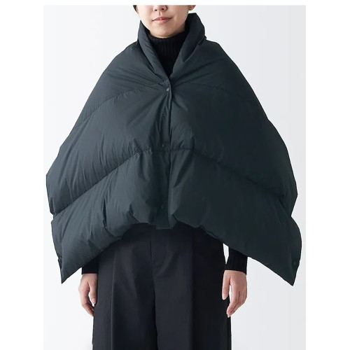 無印日式風披肩女秋冬新款輕量可攜式羽絨外搭加厚保暖鬭篷圍巾 無印日式風披肩女秋冬新款輕量可攜式羽絨外搭加厚保暖鬭篷圍巾